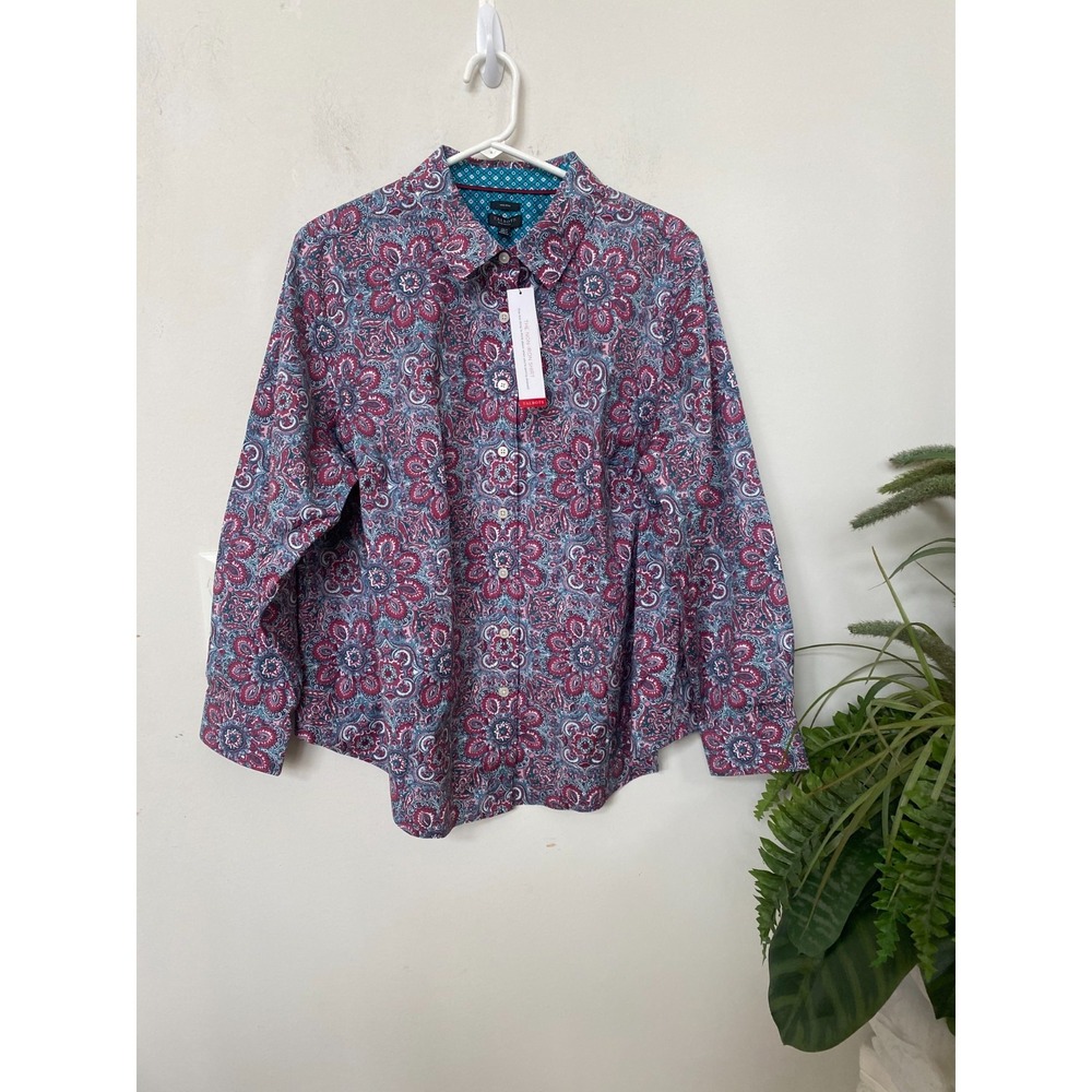 NWT Talbots Modern Classic Non-Iron Paisley Button Up Shirt Size 18WP, $104.50